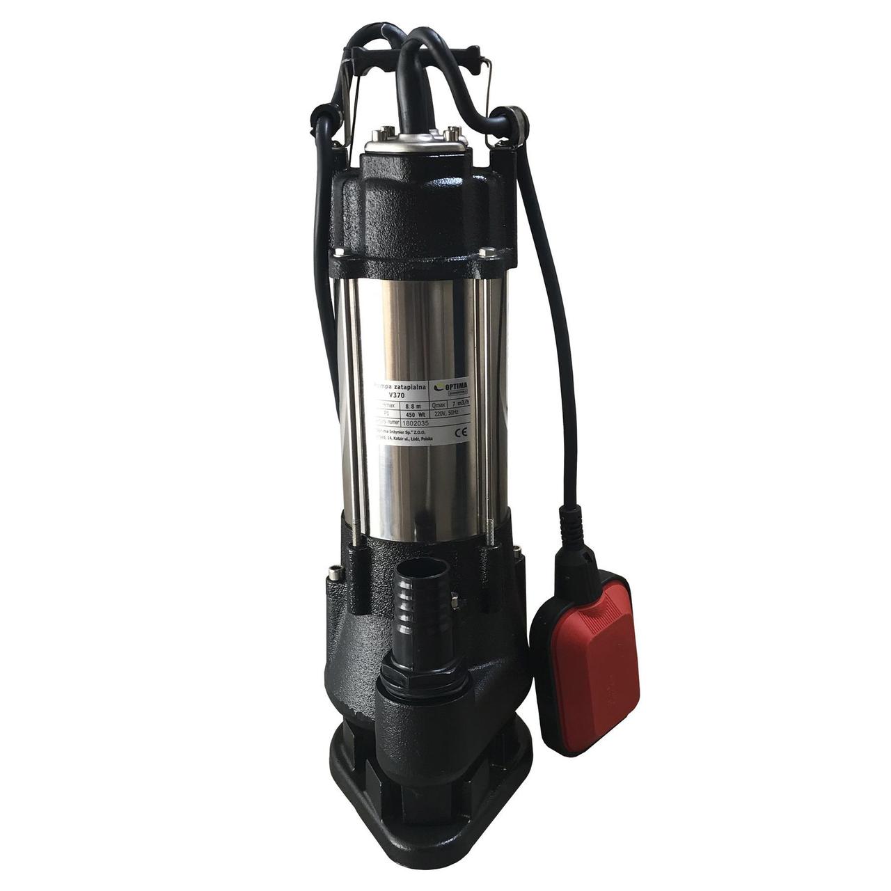 Бытовой фекальный насос для откачки жидкости Optima V370 0,45кВт (ID ...