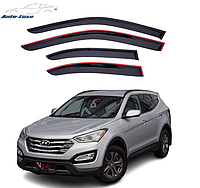 Дефлекторы окон (Ветровики) Hyundai Santa Fe 2012-2018 (скотч) ANV