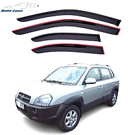 Дефлекторы окон (Ветровики) Hyundai Tucson 2004-2010 (скотч) HIC