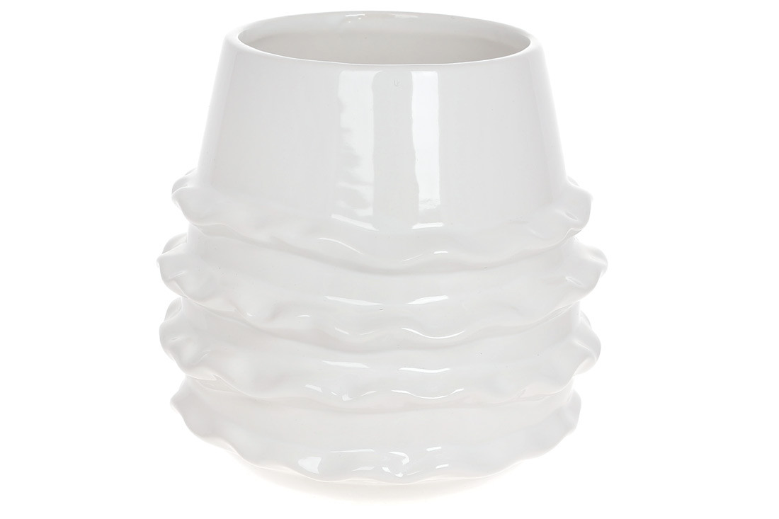 Ваза керамічна Катарина, 17см, колір - білий ТОВАР ВІД ВИРОБНИКА