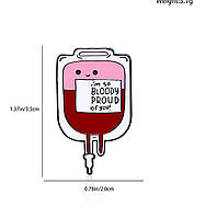 Медицинская брошь брошка значок пин металл медицина кровь переливание крови донор