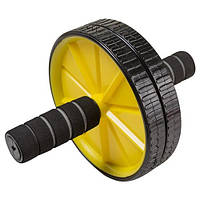 Ролик пресса World Sport D175mm 2 колеса, черно-желтый