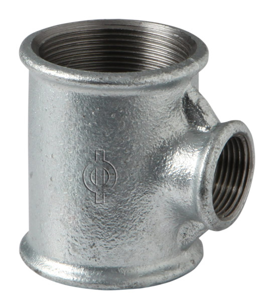 Трійник нарізний перехідний Berg Montana DN 3/4"x1/2"x3/4" білий чавун (Іспанія) 13025434, фото 1