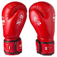 Боксерские перчатки красные кожаные 8oz Top Ten X-2