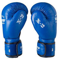 Боксерские перчатки синие кожаные 8oz Top Ten X-2