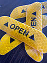 Стікер світловідбивач для дверей авто 4 штуки OPEN Yellow, фото 4