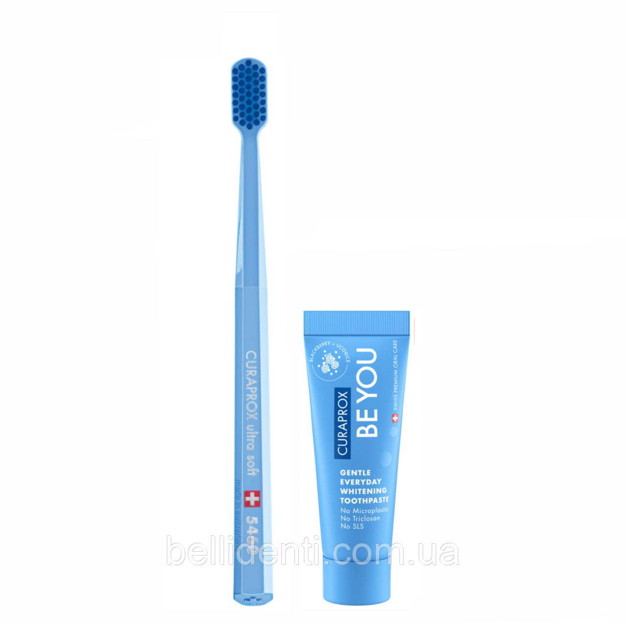 Набір Curaprox BE YOU Blue (ожина+лакриця) зубна паста 10 мл + щітка Ultra Soft