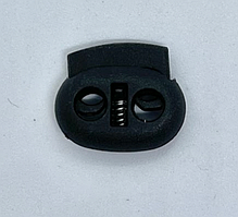 Стопор фіксатор для шнура овальний чорний