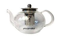Чайник стеклянный огнеупорный Kamille - 800мл с заварником