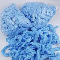 Шапочки одноразовые медицинские голубые на резинке 100 шт. в упаковке, фото 1