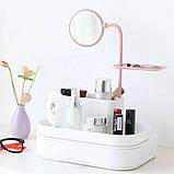 Настільний бокс для зберігання косметики з висувними ящиками і дзеркалом органайзер IQ-25, фото 2