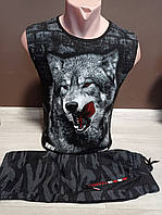 Літній підлітковий костюм для хлопчика підлітка Вовк черв футболка і шорти 12-18 років