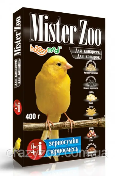 Корм для канареек Mister Zoo 400 г - фото 1 - id-p1771939237