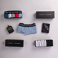 Томми Хилфигер Набор мужских трусов боксеров 5шт носки короткие 9 пар Tommy Hilfiger Комплект трусы носки
