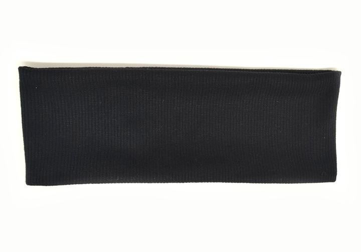 Пов'язка на голову чорна трикотажна, фото 1