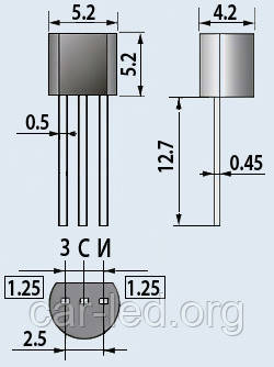 КП302А1 кремнієві планарні з каналом n-типу, з дифузійним затвором, підсилювальні, фото 1