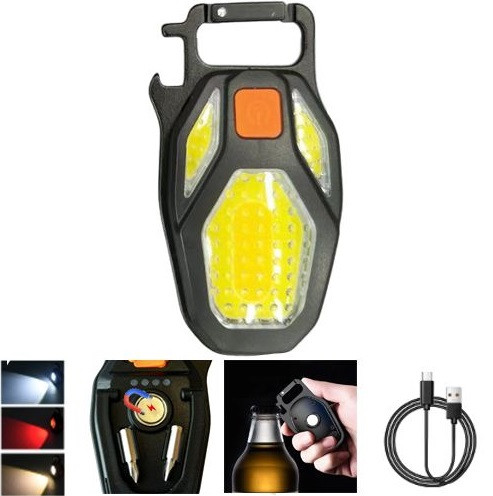 Ліхтар для кемпінгу LL-203-COB, білий, жовтий, червоний, type-c, індикатор, магніт, карабін, фото 1