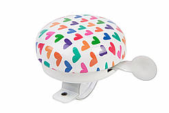 Дзвінок велосипедний VLT 58 мм Rainbow Hearts ORG