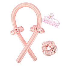 Шовкова стрічка для завивки волосся, обруч для створення локонів з 2 резинками та крабиком (205)