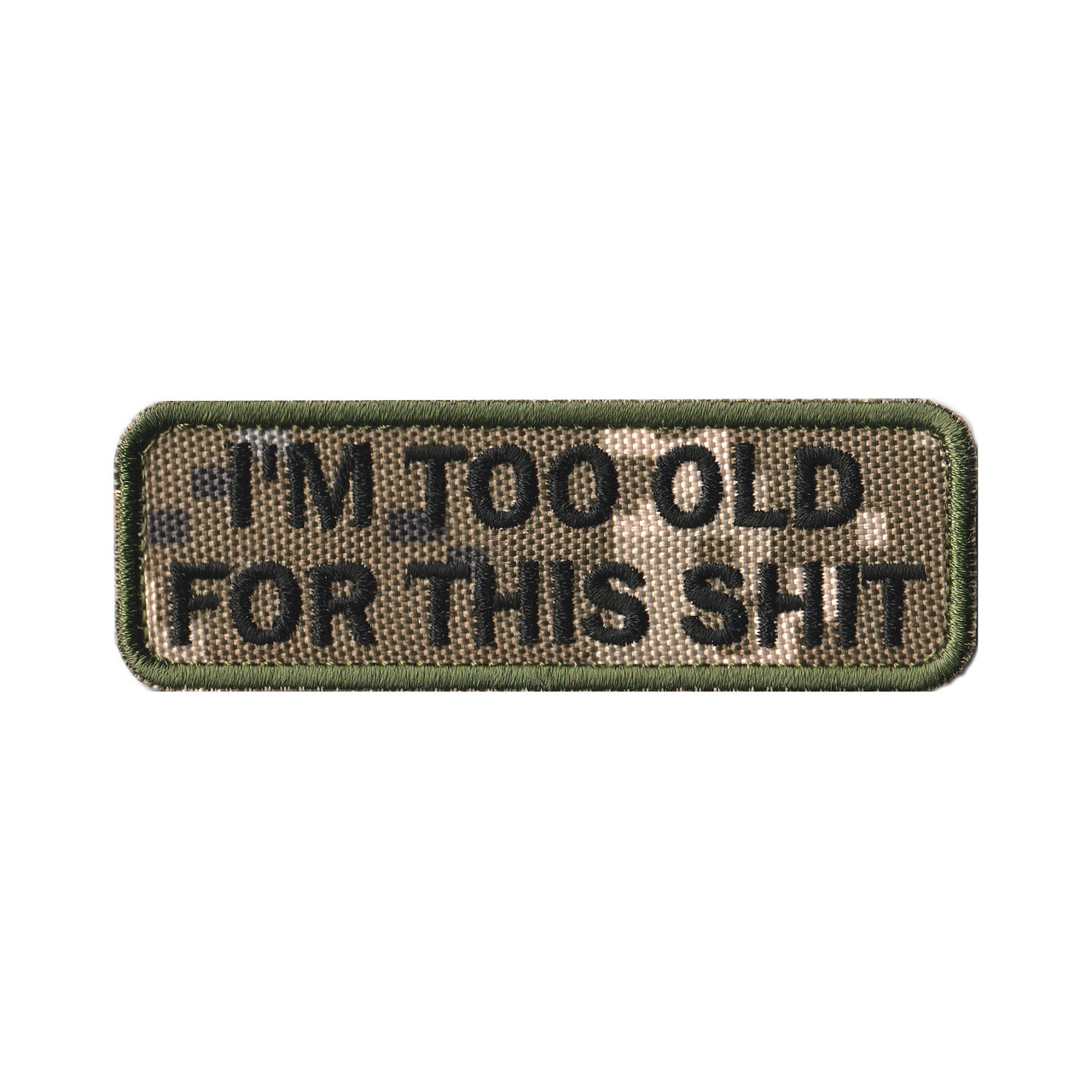 Вишитий шеврон "I'm Too Old For This Shit" на липучці ПІКСЕЛЬ
