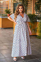 Легкое летнее женское платье с запахом Ткань софт размеры 48-50,52-54,56-58