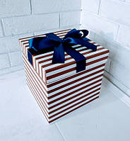 Подарочная коробка раскладушка для фотографий и сладостей цвет шоколад, 16х16х16 см, 3 части