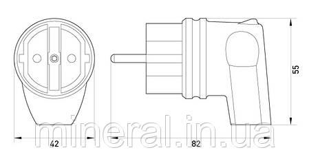 Вилка кутова каучукова e.plug.rubber.angle.027.16, з з/к, 16А, фото 3