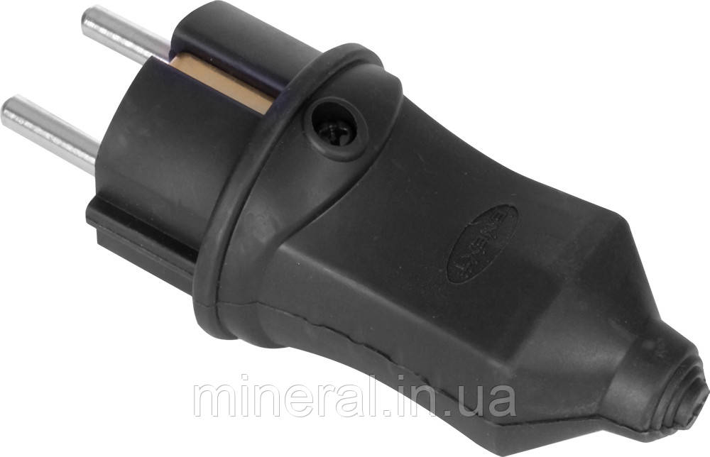 Вилка пряма каучукова e.plug.rubber.028.16, з з/к, 16А