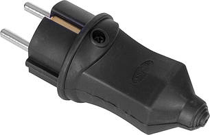 Вилка пряма каучукова e.plug.rubber.028.16, з з/к, 16А, фото 1