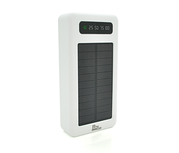 Power bank Solar PLO-SP20G 20000mAh сонячна панель потужністю 1,5Вт білий