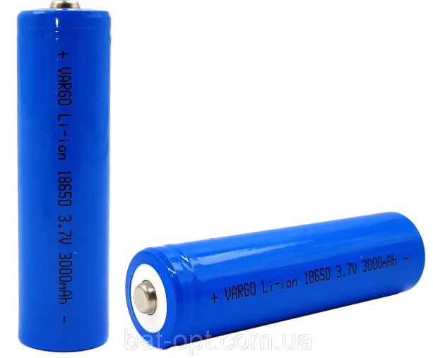 Акумулятор VARGO літій-іонні 18650 3.7v 3000mAh с захистом 111883