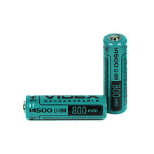 Акумулятор VIDEX 14500 800mAh літій-іонні (без захисту)