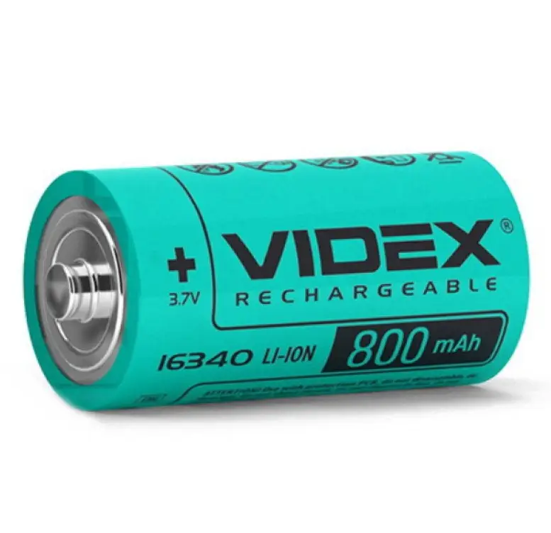 Акумулятор VIDEX 16340 800mAh 3.7V літій-іонний без захисту, фото 1