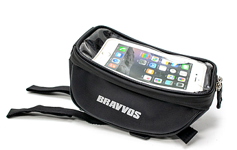 Велосумка BRAVVOS CT-002 з відділенням під смартфон, чорний