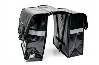Велосумка BRAVVOS F-089 штани на багажник 31х14х33см, водовідштовхувальний матеріал, чорний