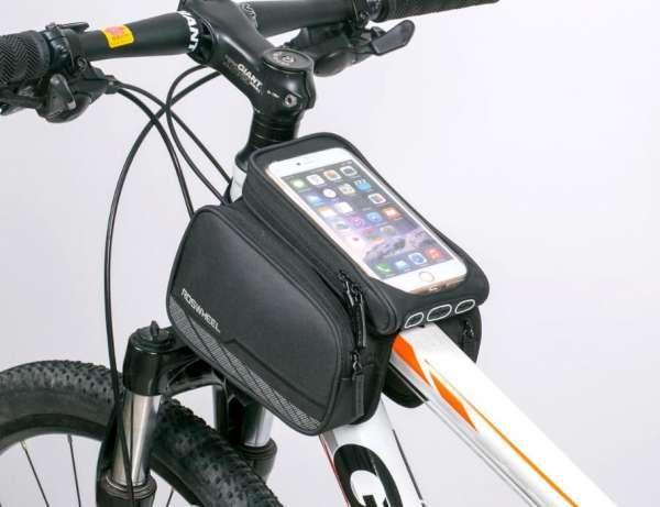 Велосумка ROSWHEEL R-TEX під смартфон на раму чорна з сірим 1-2л 12813L-A2