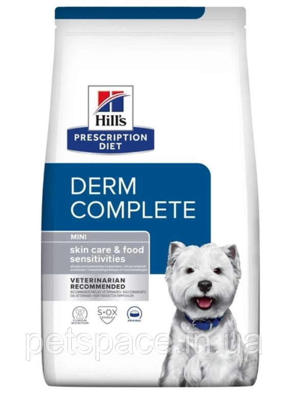 Корм Hill's PD Derm Complete Mini (Хіллс при харчовій алергії та атопічному дерматиті) 1кг