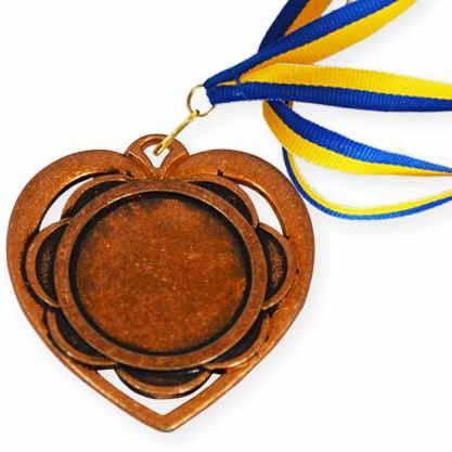 Медаль спорт Д-87 Ø45мм "Серце" бронза