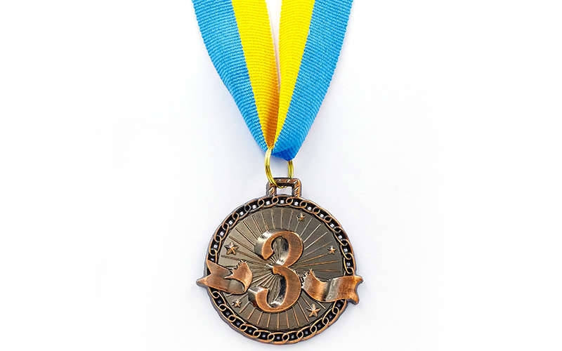 Медаль спорт d-4,5 см C-6404-3 бронза ZIP (20g, на стрічці)