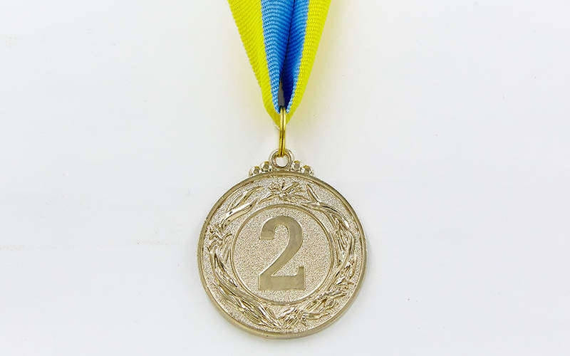 Медаль спорт d-5см C-3969-2 срібло GLORY (23g, на стрічці)