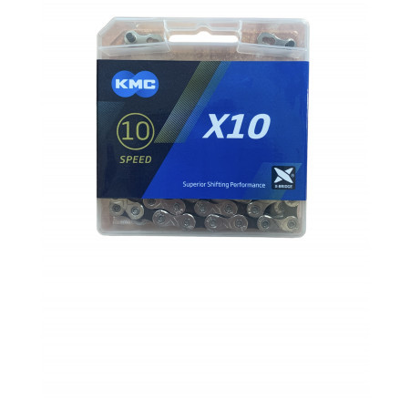 Ланцюг KMC X10 10 швидкостей 1/2x11/128 122 ланок з замком silver/black