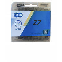 Ланцюг KMC Z7 7 швидкостей 1/2х3/32 114 ланок з замком gray/brown