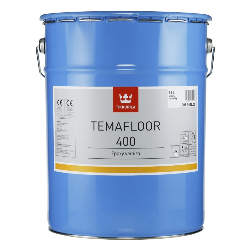 Tikkurila Temafloor 400 - глянсовий двокомпонентний епоксидний лак для бетонної підлоги, 15 л