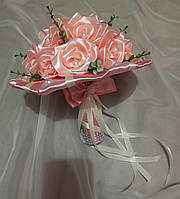 Нежно-розовый свадебный букет-дублер невесты "Королевский"