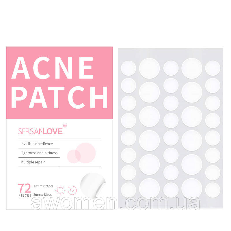 Патчі від прищів Sersanlove ACNE PATCH (з азійською центелою) 72 штуки