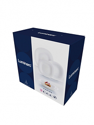 Сервіз столовий білий з ударостійкого скла Carine White 18 предметів Luminarc N2184