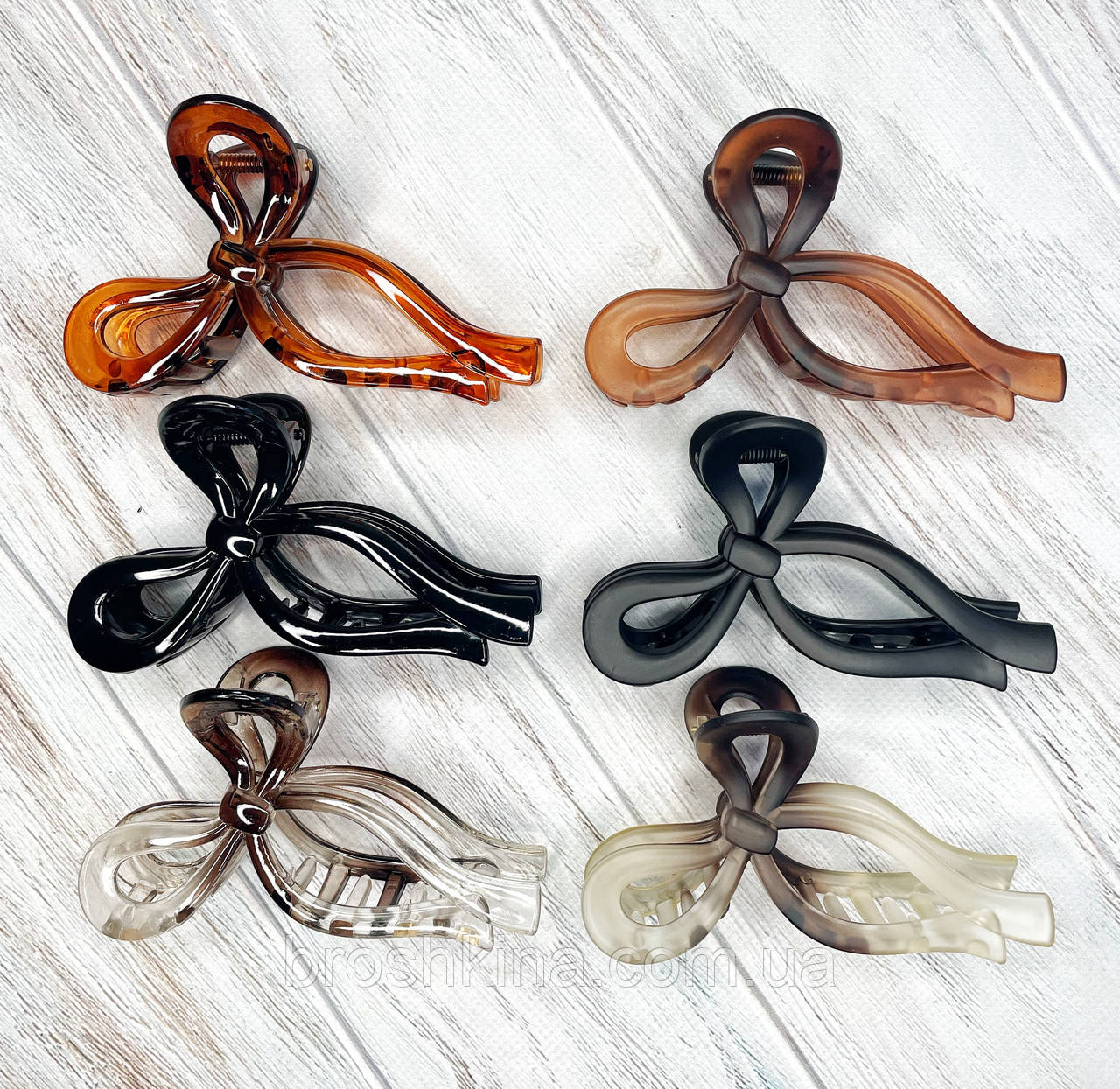 Краби для волосся 11 см пластик 12 шт./пач. кольорові, фото 1