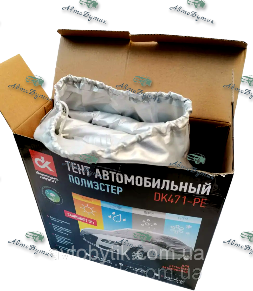 Тент автомобільний поліестер М Дорожня карта 440х185х145 позашляховик