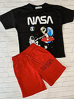 Детский летний костюм NASA для мальчиков (футболка и шорты)