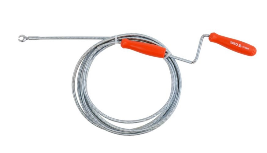 Трос для чищення труб і каналів 5мм*3 метри, пробивний наконечник Yato YT-25001
